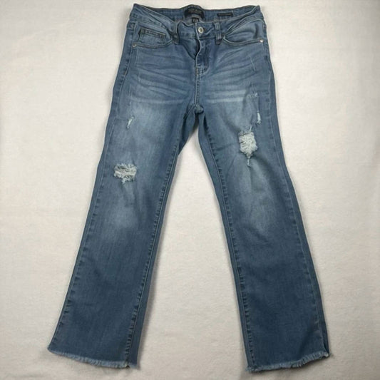 Judy Blue - Women's Distressed Relaxed Crop Flare Jeans