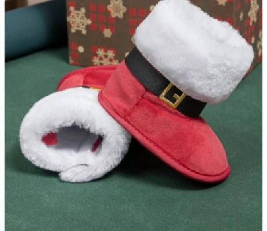 Kidscharm - Girls Faux Suede Santa Baby Boots
