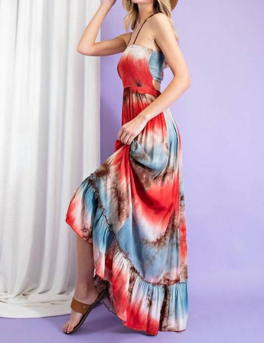 Ee:Some - Tie Dye Halter Maxi Dress