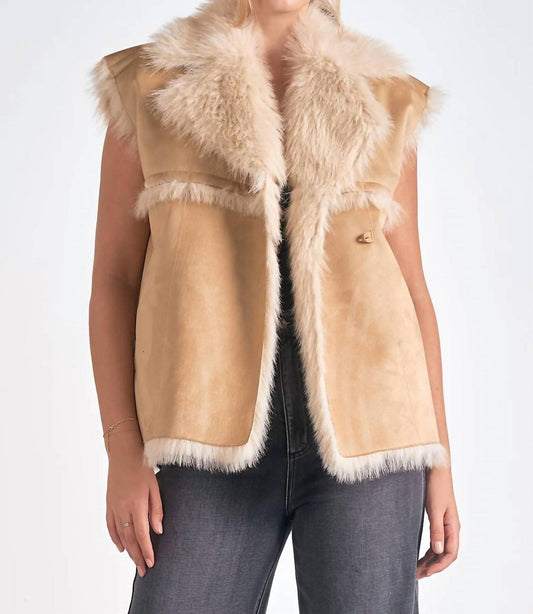 Elan - Long Faux Fur Vest Jacket