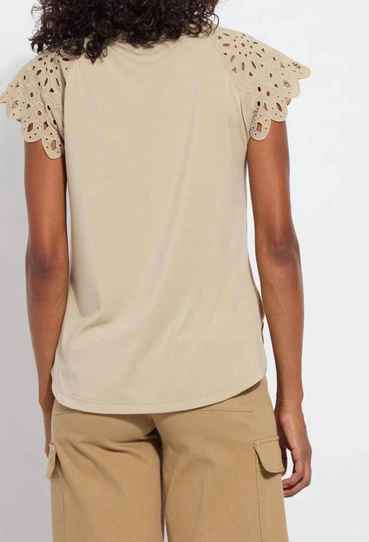 Lysse - Katarina Eyelet Sleeve Trim Top