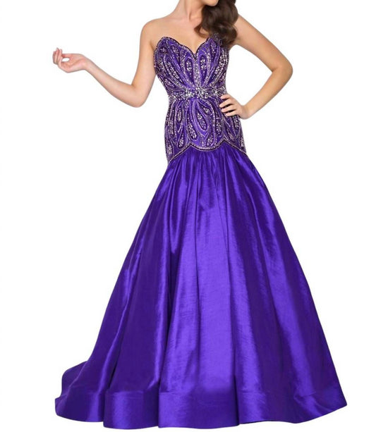 Mac Duggal - Embellished Satin Prom Dress