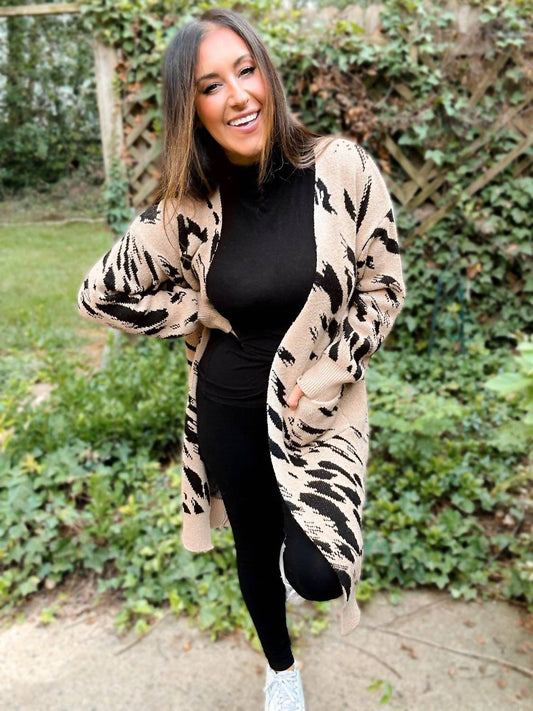 With Love, Molly - Harper Heavyweight Animal Print Cardigan