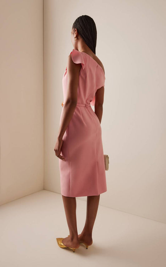 Oscar De La Renta - Women's Asymmetric Knotted Wool-blend Midi Dress