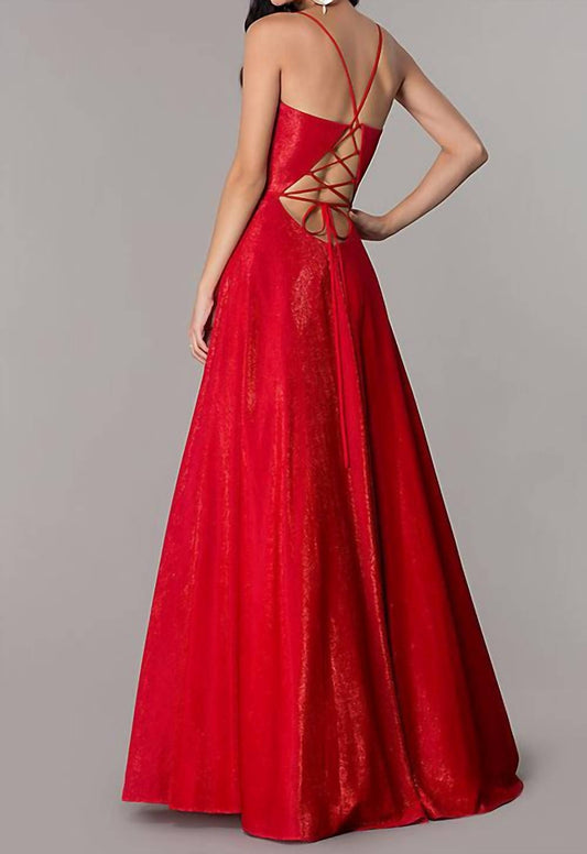 Jvn - Lace Up Back Ballgown Dress