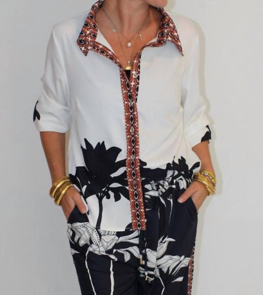 Ciebon - Eirny Floral Mix Printed Button Down Shirt