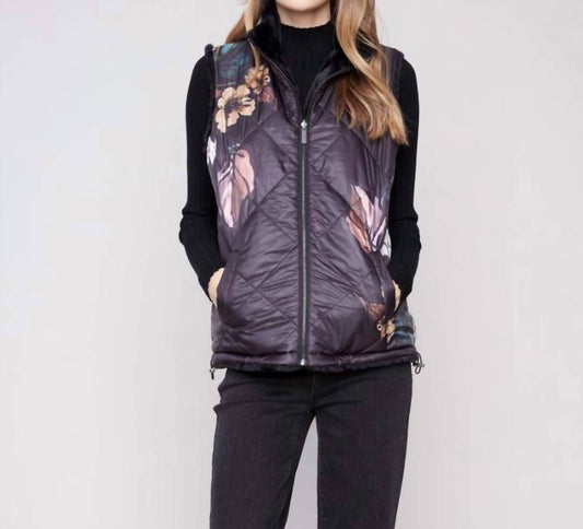 Charlie B - Printed Reversible Faux Fur Vest