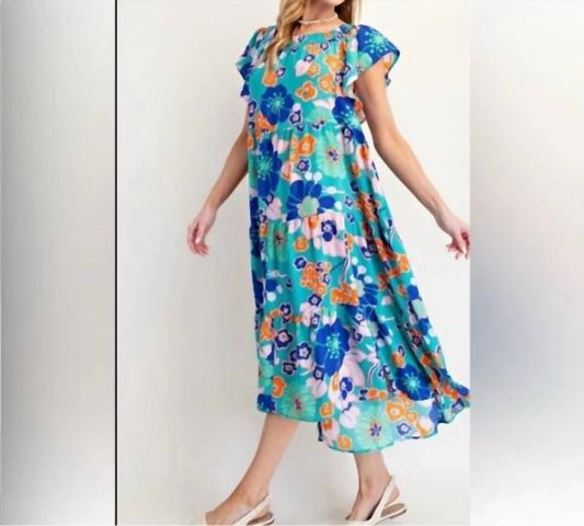 Easel - Floral Print Tiered Maxi Dress