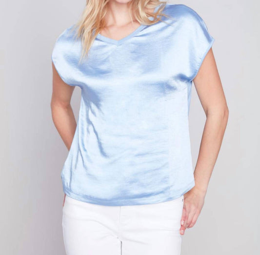 Charlie B - V-neck Satin Jersey Top