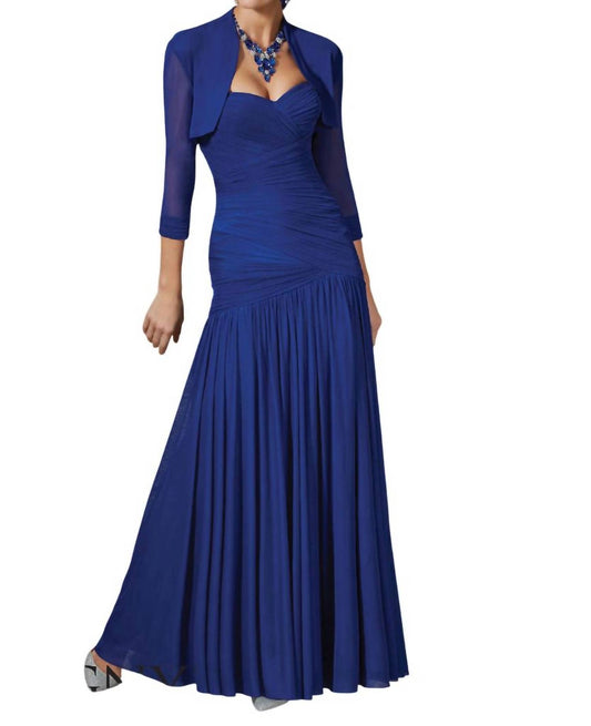 Mgny - Draped Jersey Mermaid Dress With Jacket