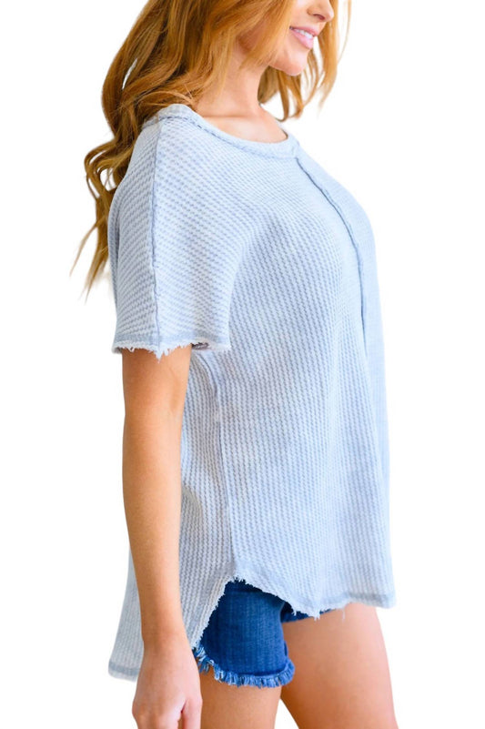 Zenana - A Wink and a Smile Waffle Knit Top