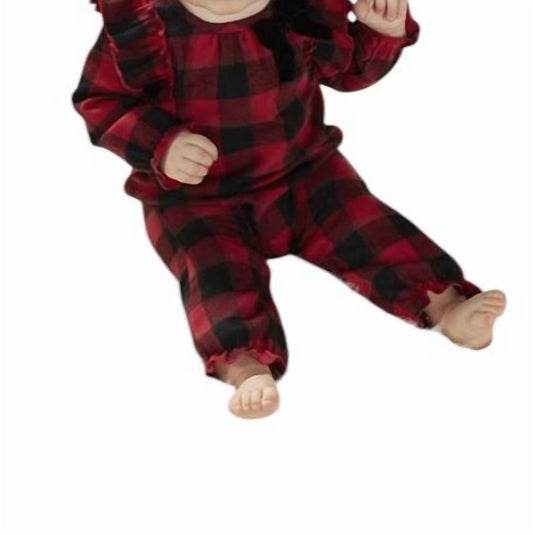 Mudpie - Baby Buffalo Check Flannel One-Piece