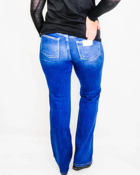 Risen - Women's Mid Rise Long Straight Jeans - Plus