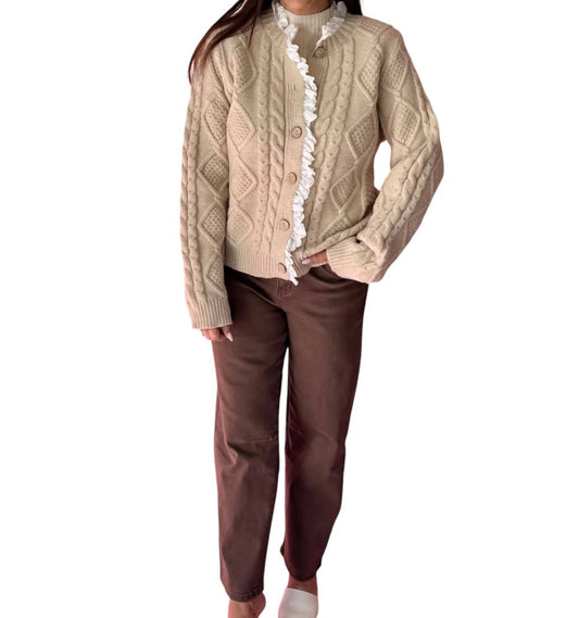 Aureum - Eyelet Trim Cardigan