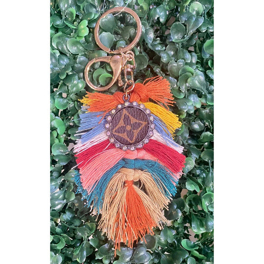 Zippity Do Dah - Boho Fringe Keychain with Repurposed Charm