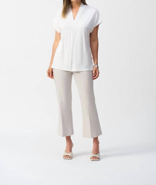 Joseph Ribkoff - Geometric Jacquard Flared Pull On Pant