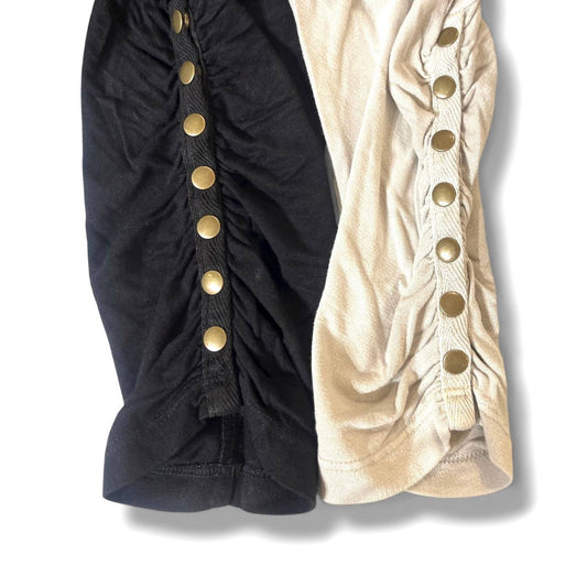 Xcvi - Ainsley Button Accent Sleeve Turtleneck Top