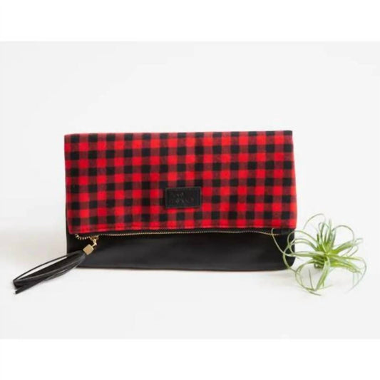 Funky Monkey - Women's Buffalo Check Foldover Clutch