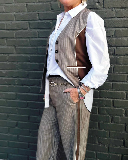 Strut & Bolt - Polly Pinstripe Pantsuit