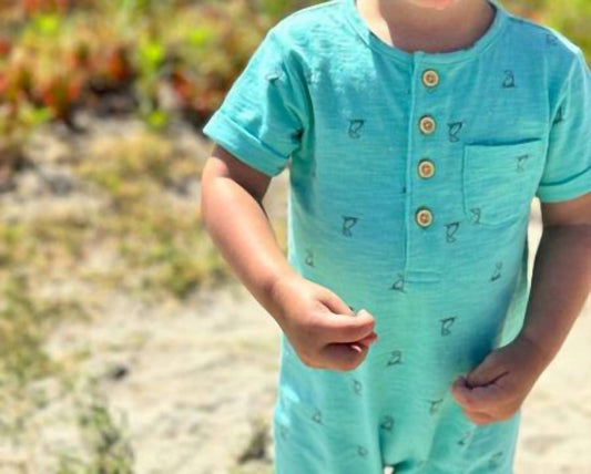 Me & Henry - Boy's Martingale Henley Romper