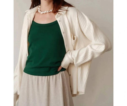 Donni. - Women's Ribbed Button Down Sweater