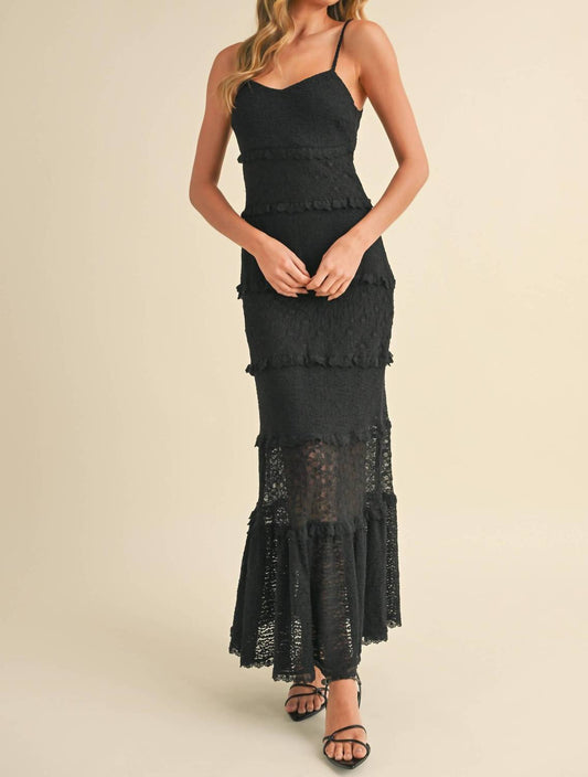 Klesis - Gracia Tiered Ruffled Lace Maxi Dress