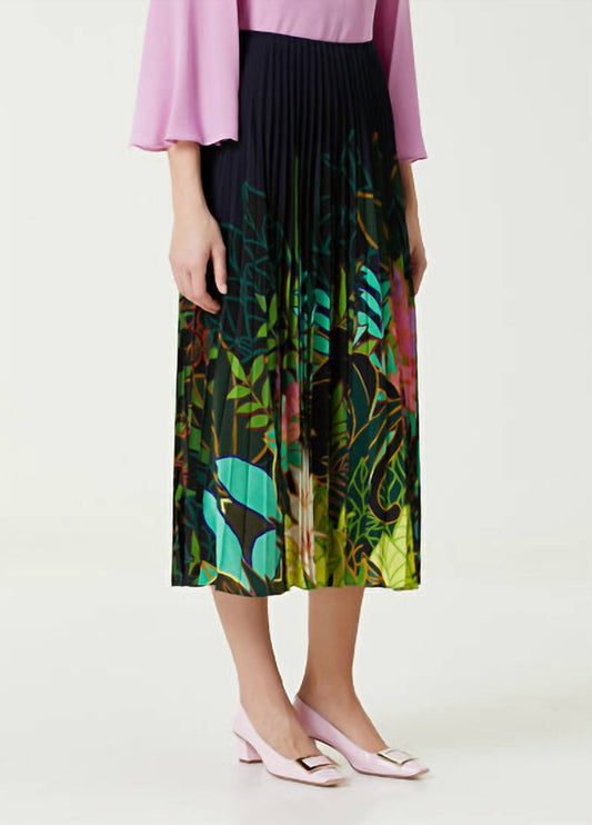 Valentino - Patterned Pleated Midi Silk Skirt
