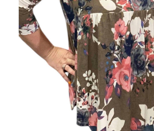 Honeyme - Winter Floral Babydoll Top