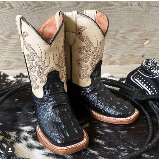 Tanner Mark - Kids Boy's Caiman Hornback Print Boots