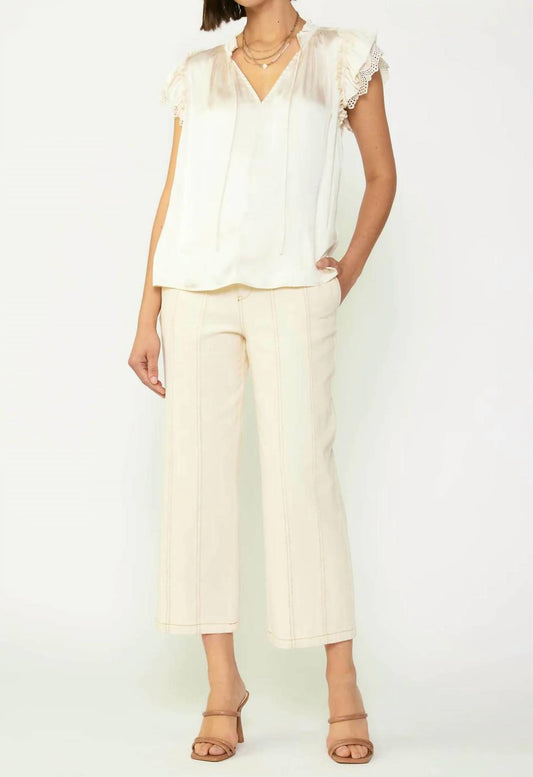 Current Air - Lace Flutter Sleeve Blouse