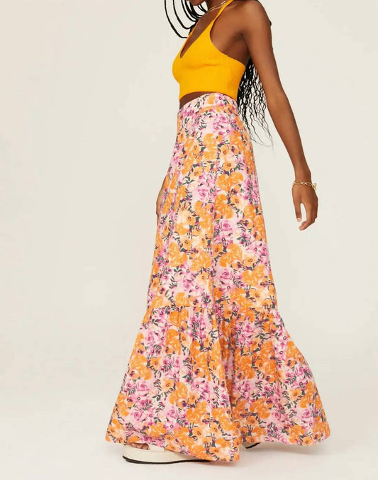 Something Navy - Floral Tiered Skirt