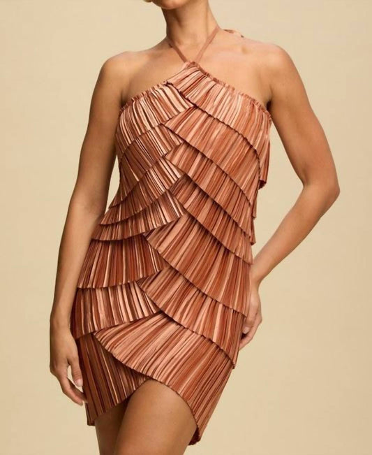 Luxxel - Chloe Pleated Layered Mini Dress