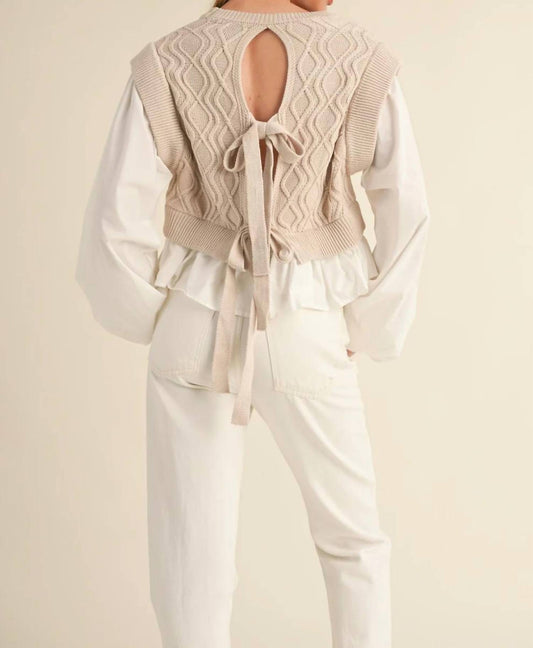 Mable - Sweater Vest With Blouse