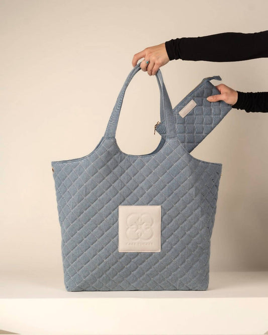 Care Tucker - Maxi Quilted Denim Tote Bag