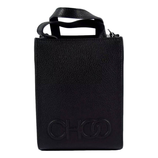 Jimmy Choo - Women's Embossed Logo Leather Mini Shopper Crossbody Handbag