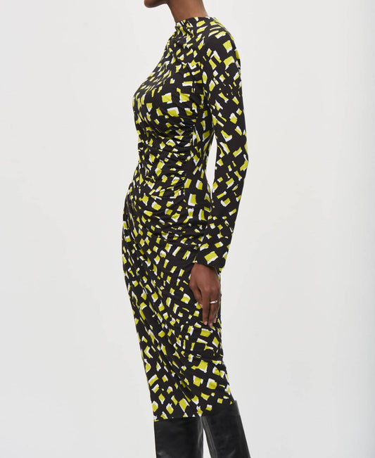 Joseph Ribkoff - Abstract Sheath Jersey Midi Dress