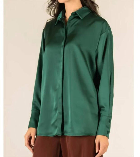 Before You - Satin Placket Cover Button Up Shirt