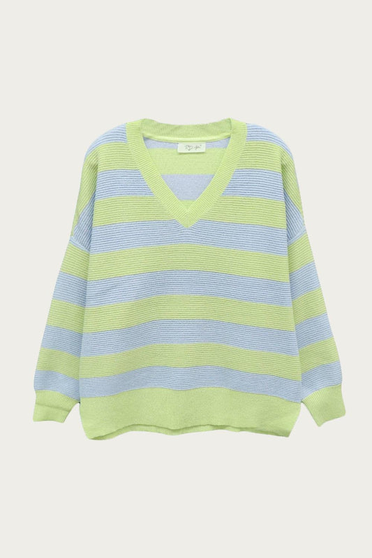 OVERSIZED OTTOMAN RUGBY STRIPED SWEATER