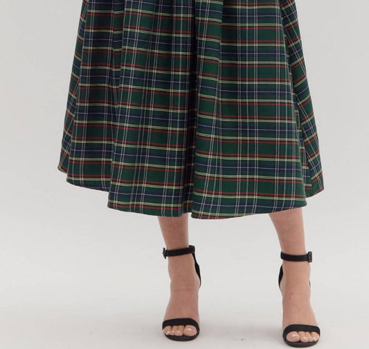 Entro - Plaid Patterned Woven Skirt