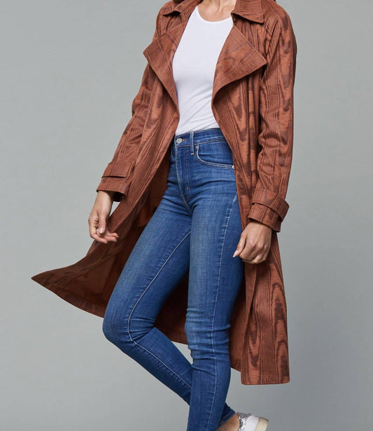 Dolce Cabo - Swirl Pattern Midi Trench Coat