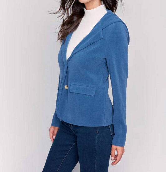 Charlie B - Knit Corduroy Blazer With Hood