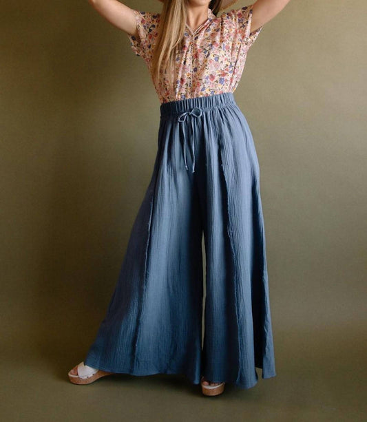 Geegee - Chicory Gauze Palazzos Wide Leg Pants