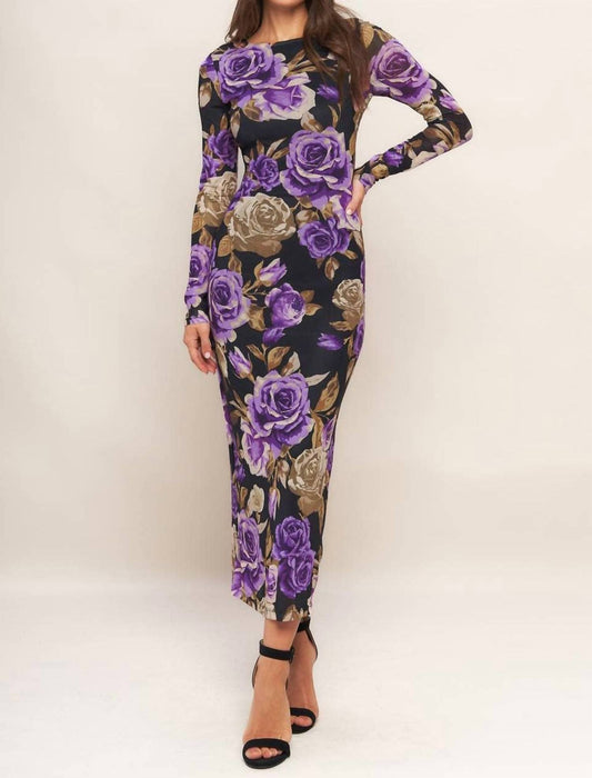 Flying Tomato - Floral Mesh Midi Dress