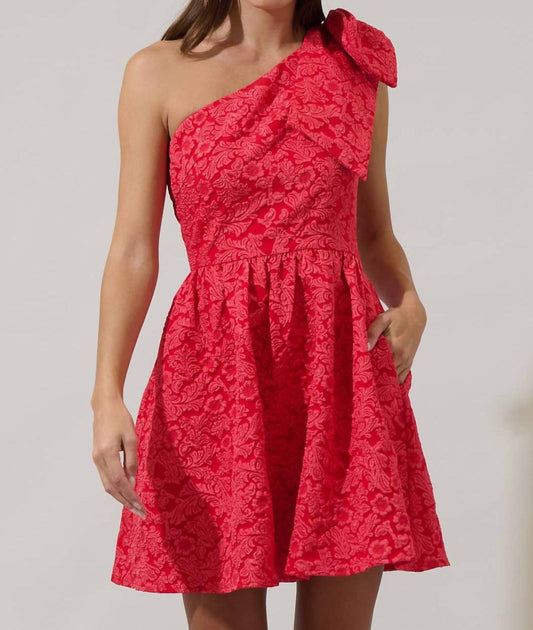 Sugarlips - Zarah Jacquard Ivine Bow Mini Dress