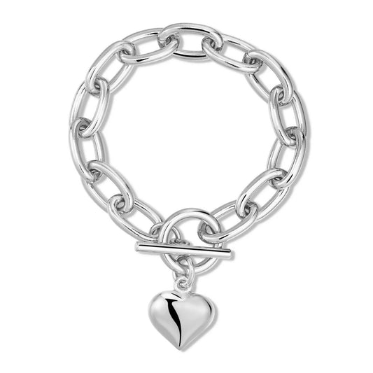 Eklexic - Women's Alana Puffy Heart Charm Bracelet