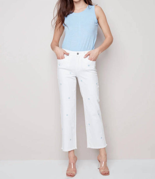 Charlie B - Embroidered Flower Pants