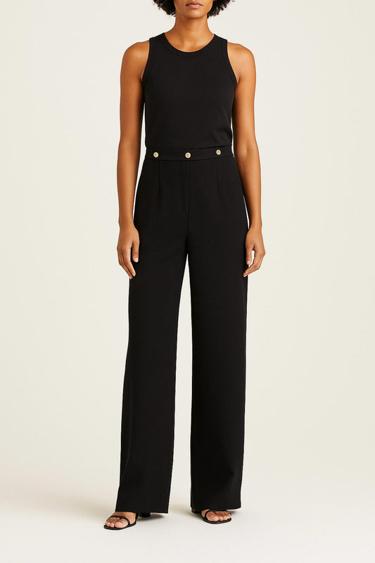 Ba&Sh - Paris Ondine Wide-leg Pants With Gold Button Waist