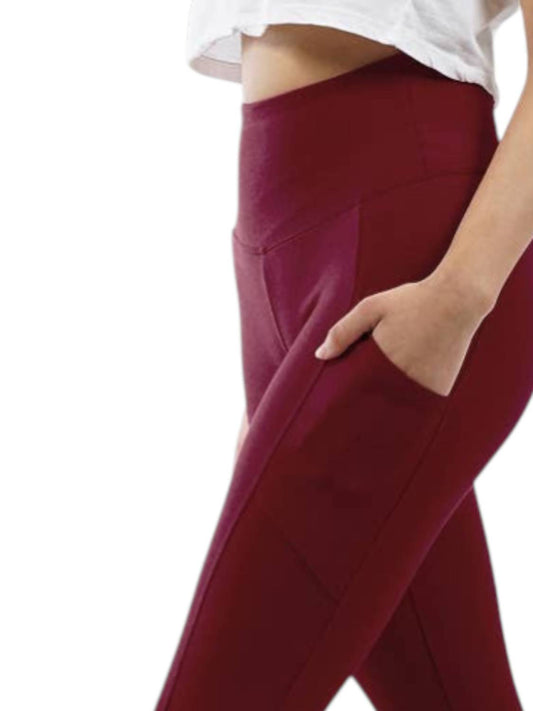 Zenana - Wide Waistband Leggings With Pockets
