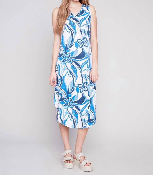 Charlie B - Printed Sleeveless Shirt Tail Dress
