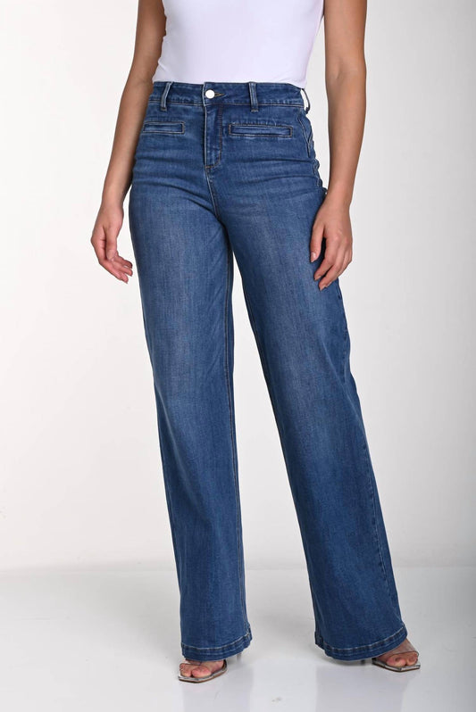 Frank Lyman - Woven Denim Wide Leg Jeans